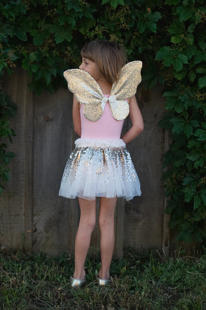 Great Pretenders Gracious Gold Sequin Skirt, Wings & Wand