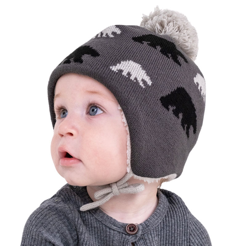 Jan & Jul Knit Winter Earflap Hat - Bear Cub