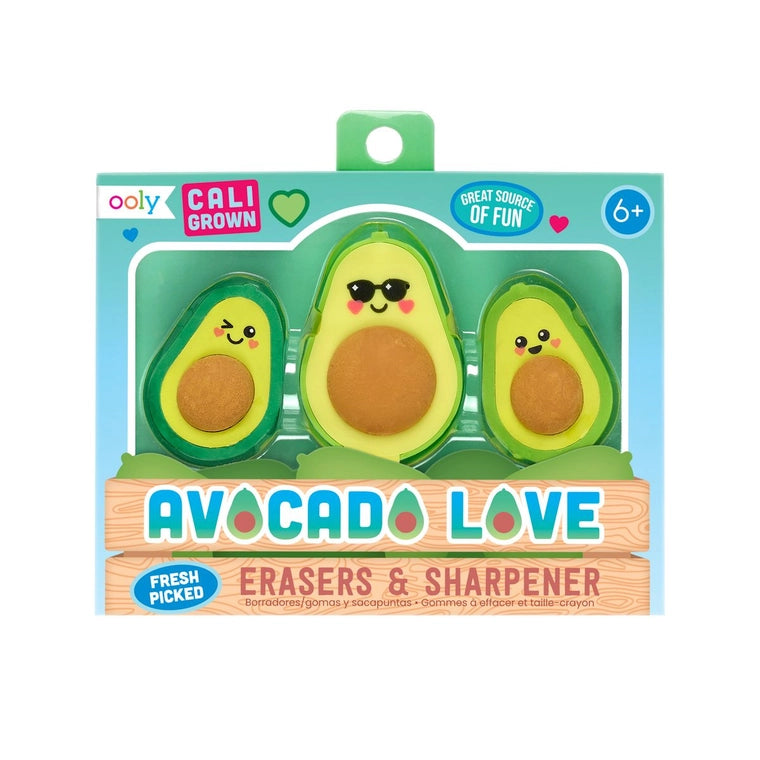 Ooly Avocado Love Eraser and Sharpener Set