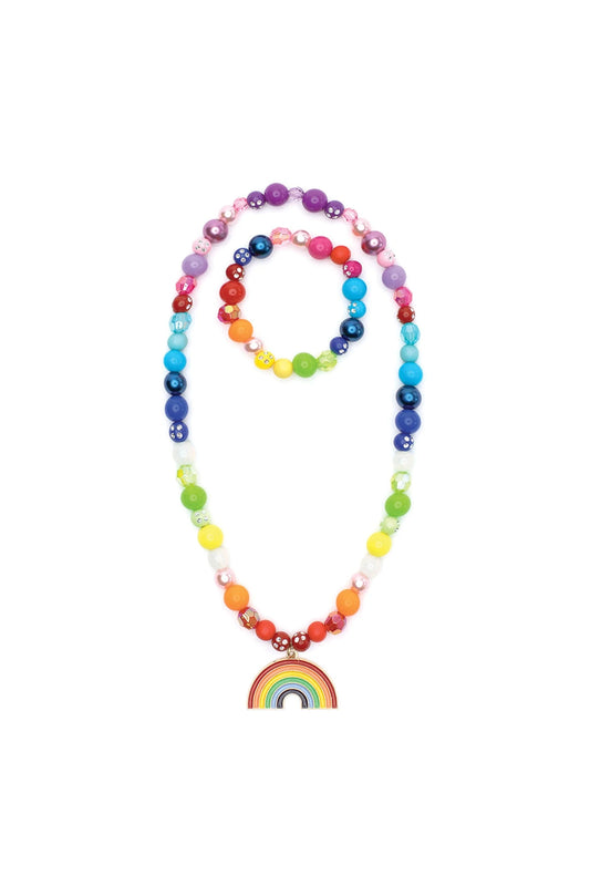 Great Pretenders Double Rainbow Necklace/Bracelet Set