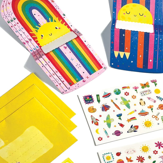 Ooly Tiny Tadas! Notecard and Sticker Set - Hello Rainbows
