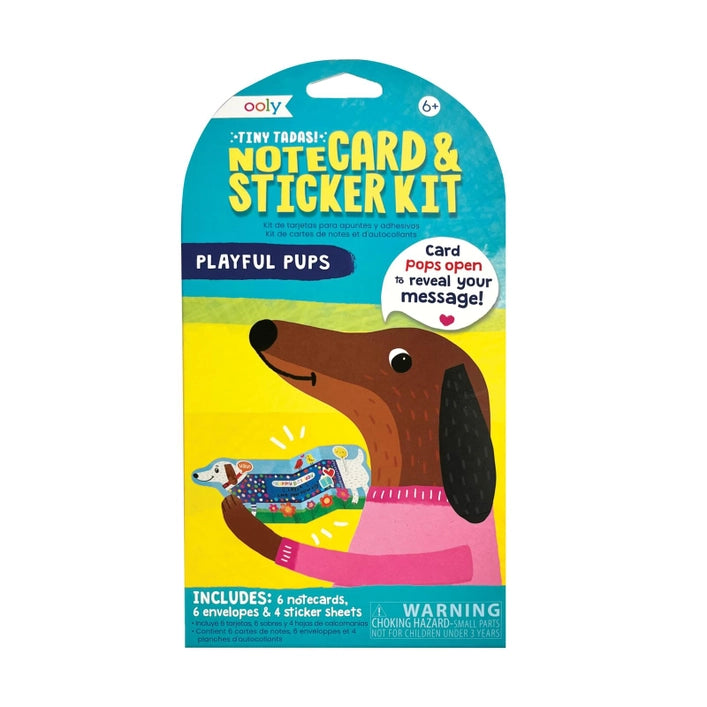 Ooly Tiny Tadas! Notecard and Sticker Set - Playful Pups