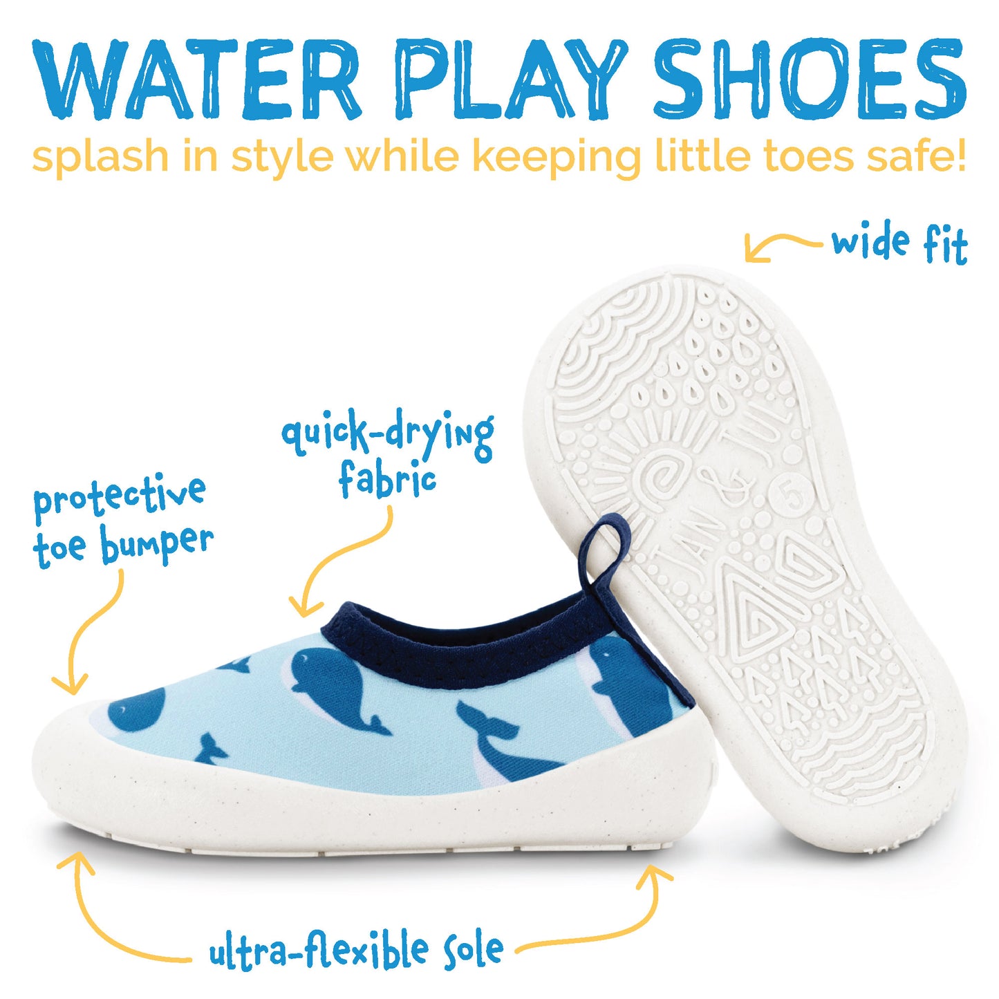 Jan & Jul Kids Water Shoes - Whales