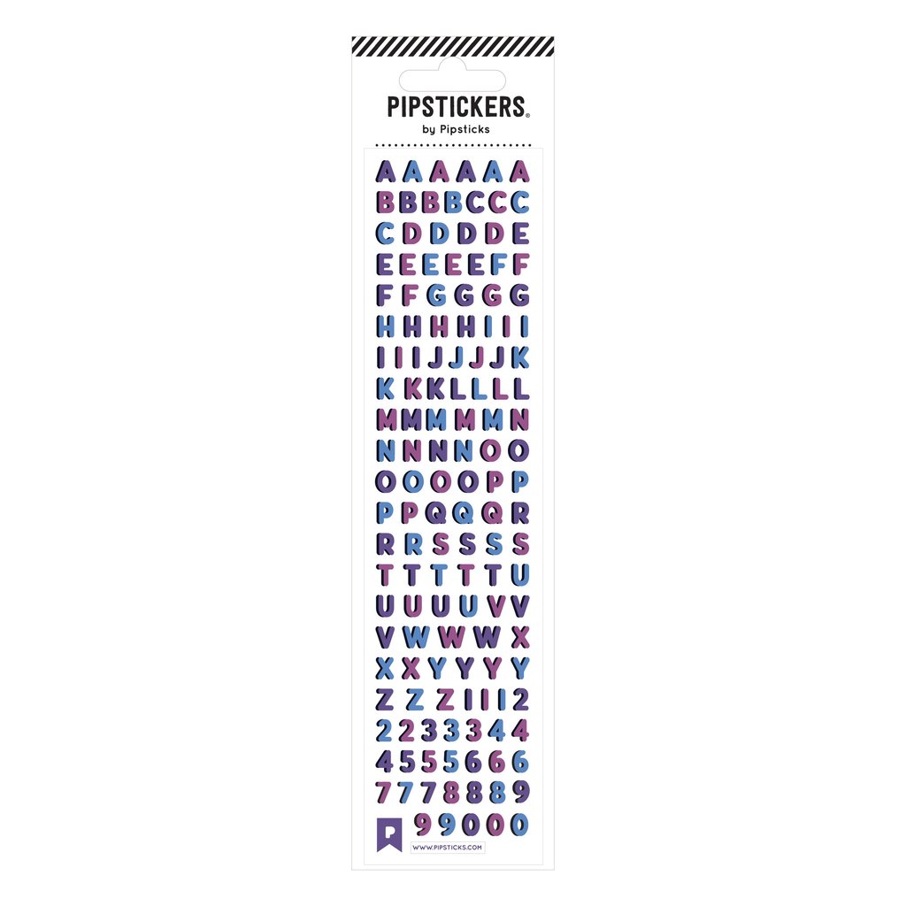 pipsticks 2x8 sticker sheet twilight alphabet