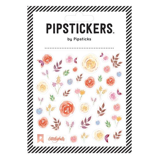 pipsticks 4x4 sticker sheet watercolour flowers