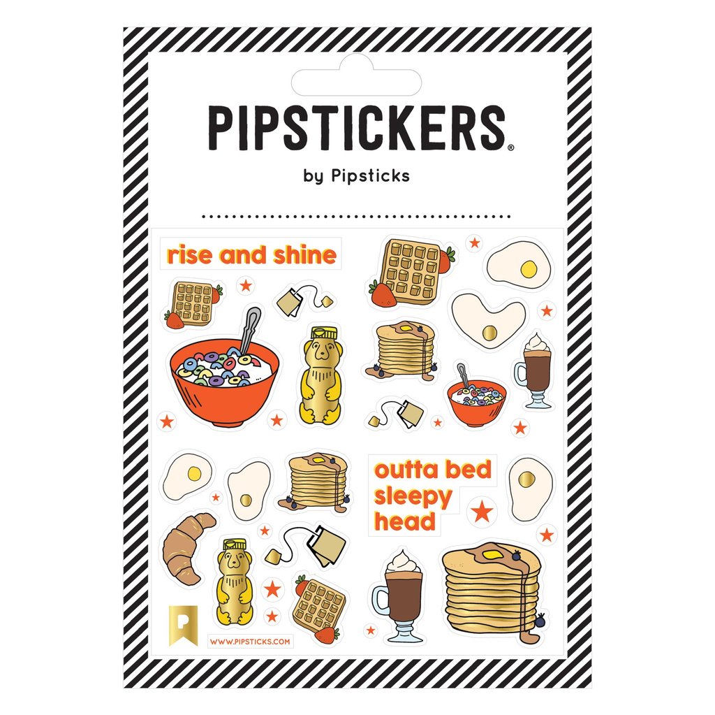 pipsticks 4x4 sticker sheet rise & shine breakfast time