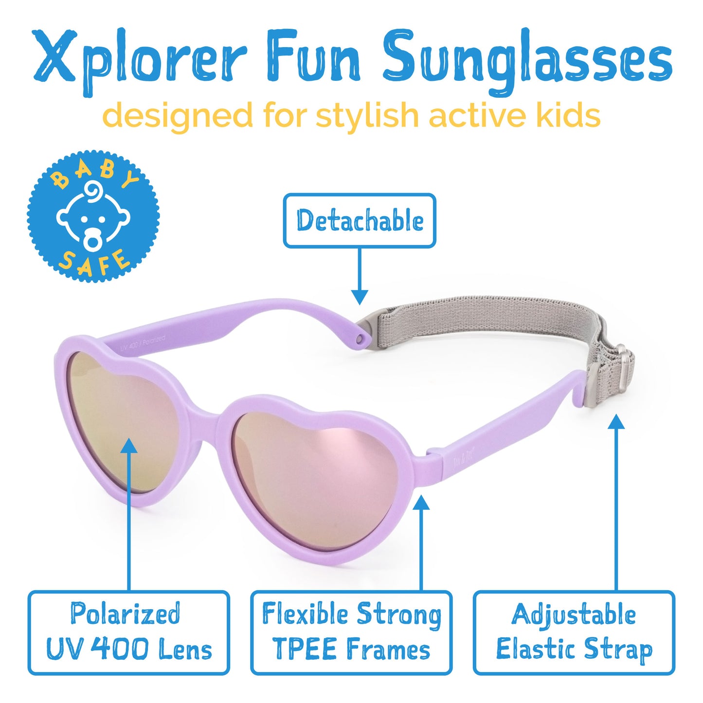 Jan & Jul Kids Polarized Heart Sunglasses