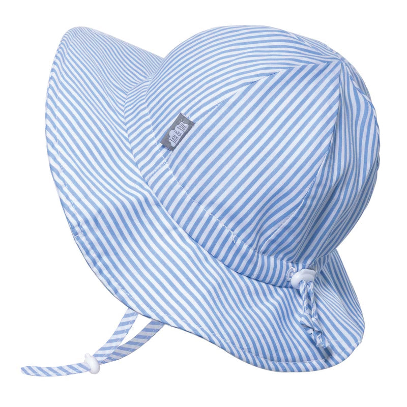 Jan & Jul Grow With Me Cotton Floppy Hat - Blue Stripes