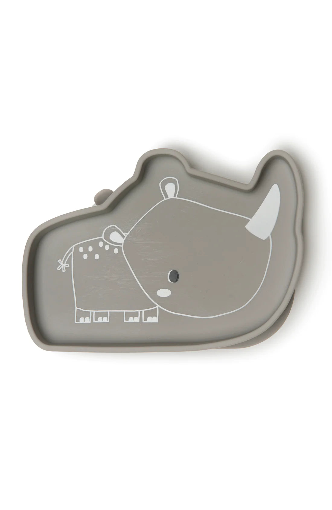 loulou lollipop silicone snack plate - rhino