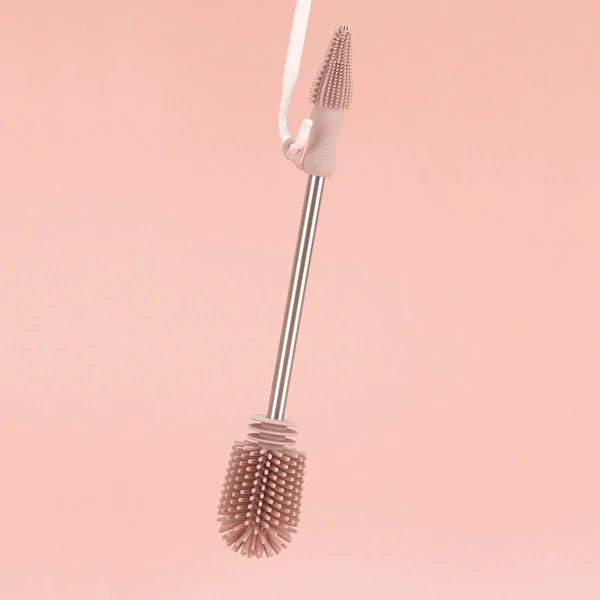 haakaa double-ended silicone cleaning brush - sueva grey