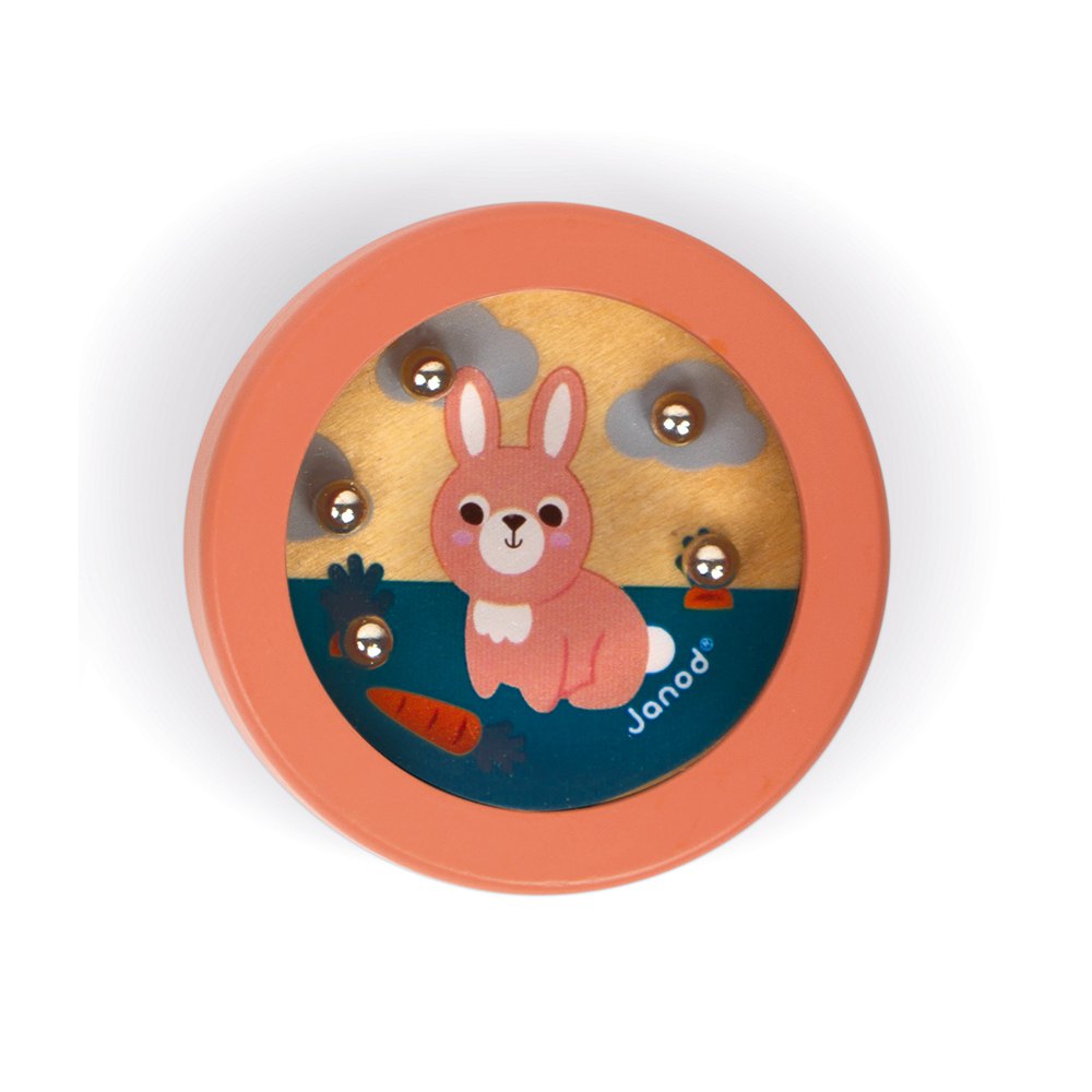 janod pocket bead games bunny (pink)