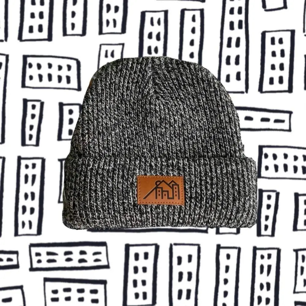 portage and main leather patch toque