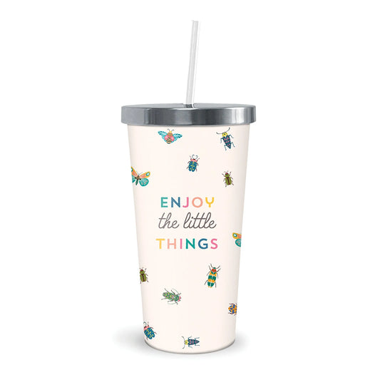 Studio Oh! Tumbler with Straw - Enjoy the Little Things